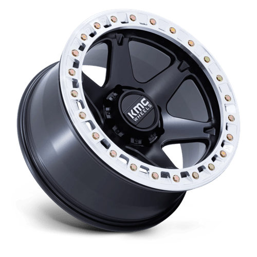 20x10 kmc km238 vi satin black w machined ring beadlock wheel 6x5.5 bolt pattern 48mm offset