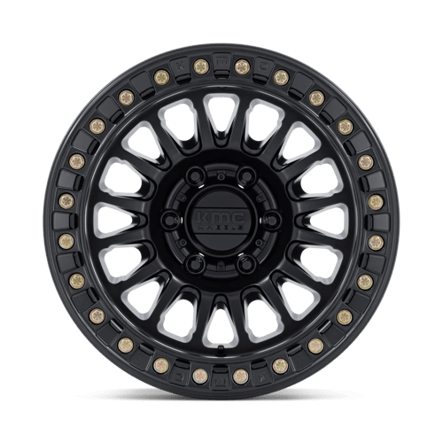 17x9 kmc km239 impact matte black beadlock wheel 6x5.5 bolt pattern 12mm offset