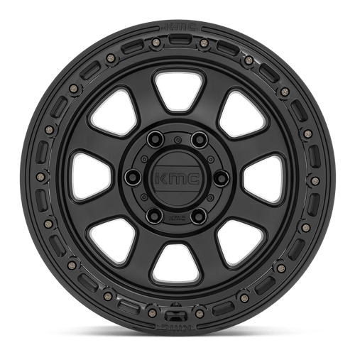 20x9 kmc km548 chase satin black w gloss black lip wheel 6x5.5 bolt pattern 18mm offset