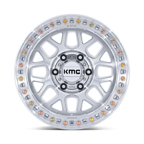 17x9 kmc km549 grs gloss silver w machined face wheel 6x5.5 bolt pattern 12mm offset