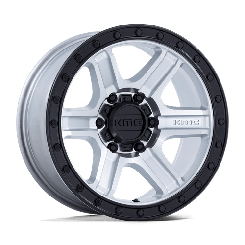 17x8 5 kmc km551 outrun machined w gloss black lip wheel 6x5.5 bolt pattern 10mm offset