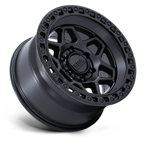 17x8 5 kmc km553 torx matte black w gloss black lip wheel 6x5.5 bolt pattern 25mm offset