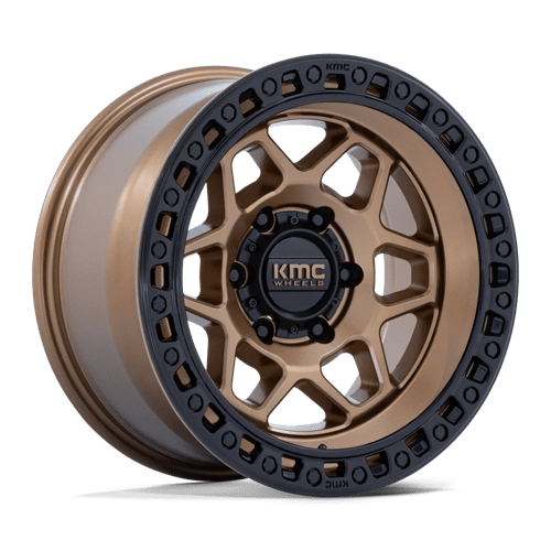 17x8 5 kmc km553 torx matte bronze w gloss black lip wheel 6x5.5 bolt pattern 0mm offset