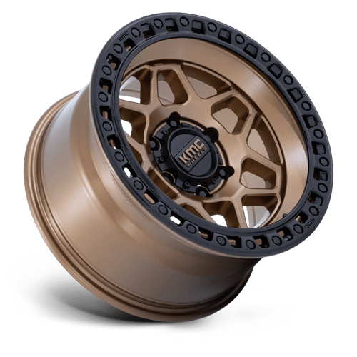 17x8 5 kmc km553 torx matte bronze w gloss black lip wheel 6x5.5 bolt pattern 25mm offset
