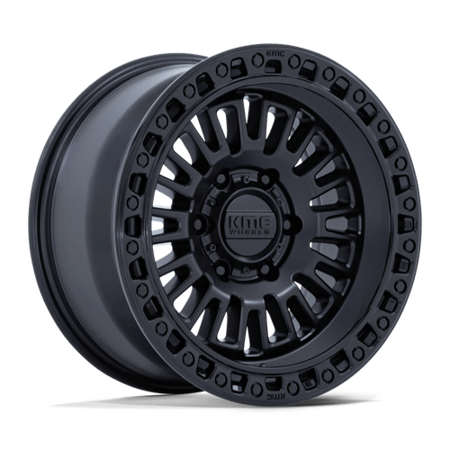 17x8 5 kmc km554 aztec matte black w gloss black lip wheel 6x5.5 bolt pattern 0mm offset