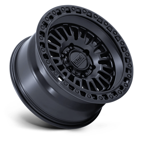 17x8 5 kmc km554 aztec matte black w gloss black lip wheel 6x5.5 bolt pattern 0mm offset