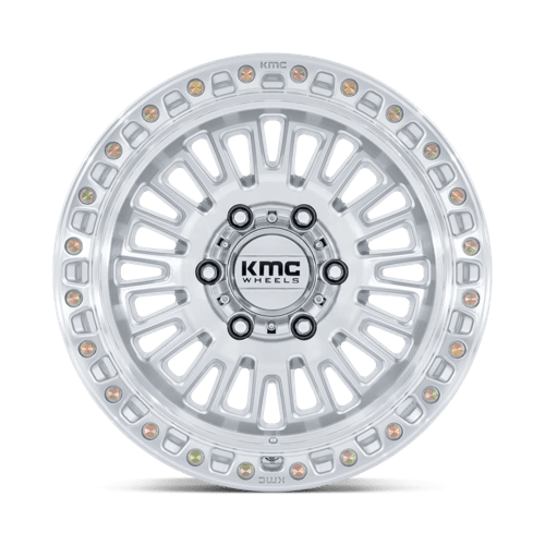 17x8 5 kmc km554 aztec gloss silver w machined face wheel 6x5.5 bolt pattern 25mm offset
