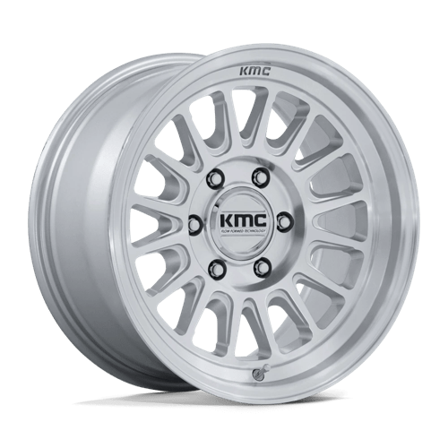 18x9 kmc km733 impact fft gloss silver w machined face wheel 6x5.5 bolt pattern 18mm offset