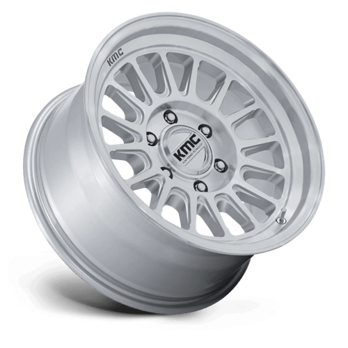 17x8 5 kmc km733 impact fft gloss silver w machined face wheel 6x5.5 bolt pattern 25mm offset