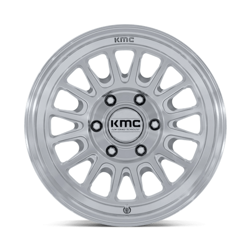 18x9 kmc km733 impact fft gloss silver w machined face wheel 6x5.5 bolt pattern 0mm offset