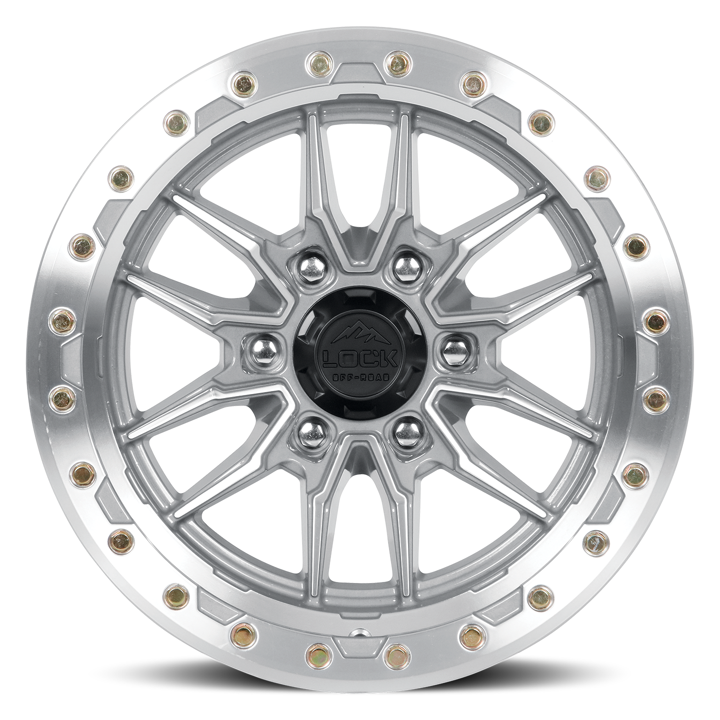 17x9 lock off-road krawler machined clear coat wheel 6x5.5 bolt pattern 12mm offset