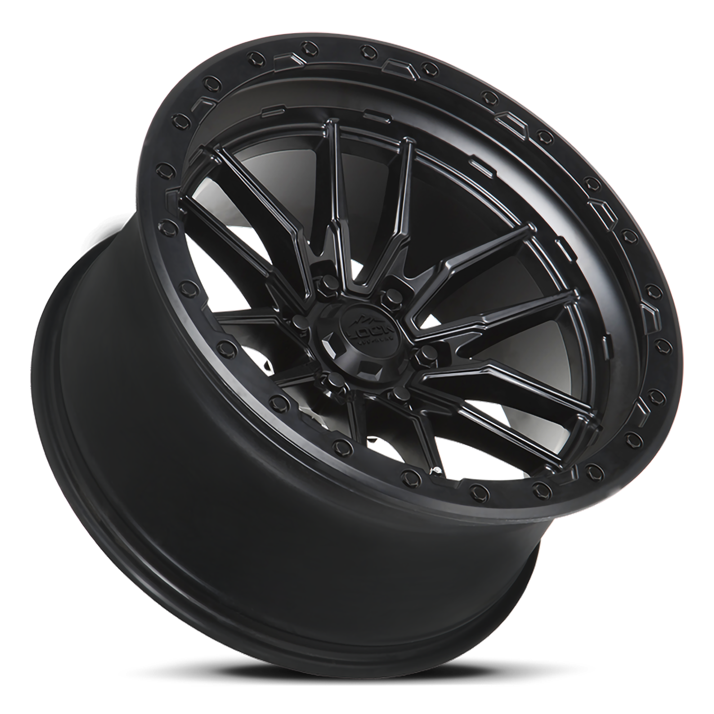 17x9 lock off-road krawler matte black w matte black ring wheel 6x5.5 bolt pattern 12mm offset