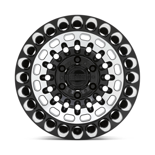 17x9 5 black rhino hard alloys lby labyrinth gloss black w mach face mill wheel 6x5.5 bolt pattern 12mm offset