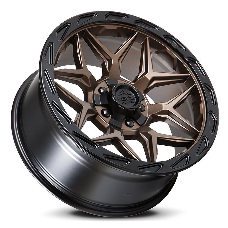17x9 lock off-road matrix matte bronze w matte black ring wheel 6x5.5 bolt pattern 12mm offset