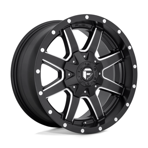 18x12 fuel off-road d538 maverick matte black milled wheel 6x5.5 bolt pattern 44mm offset