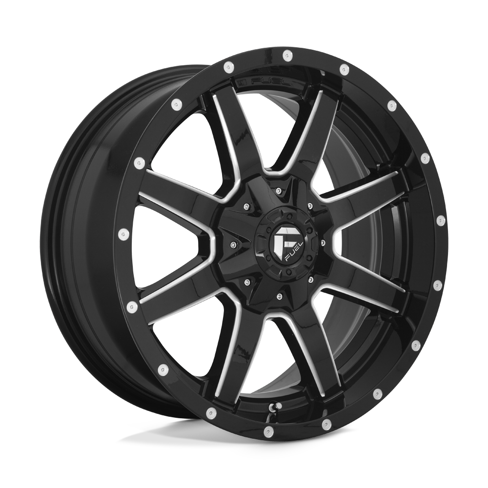 18x9 Fuel D610 Maverick Gloss Black Milled Wheel 6x5.5 Bolt Pattern 13 Offset