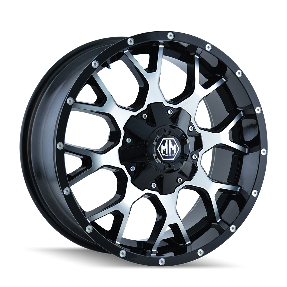 20x9 mayhem warrior gloss black machined wheel 6x5.5 bolt pattern 18mm offset