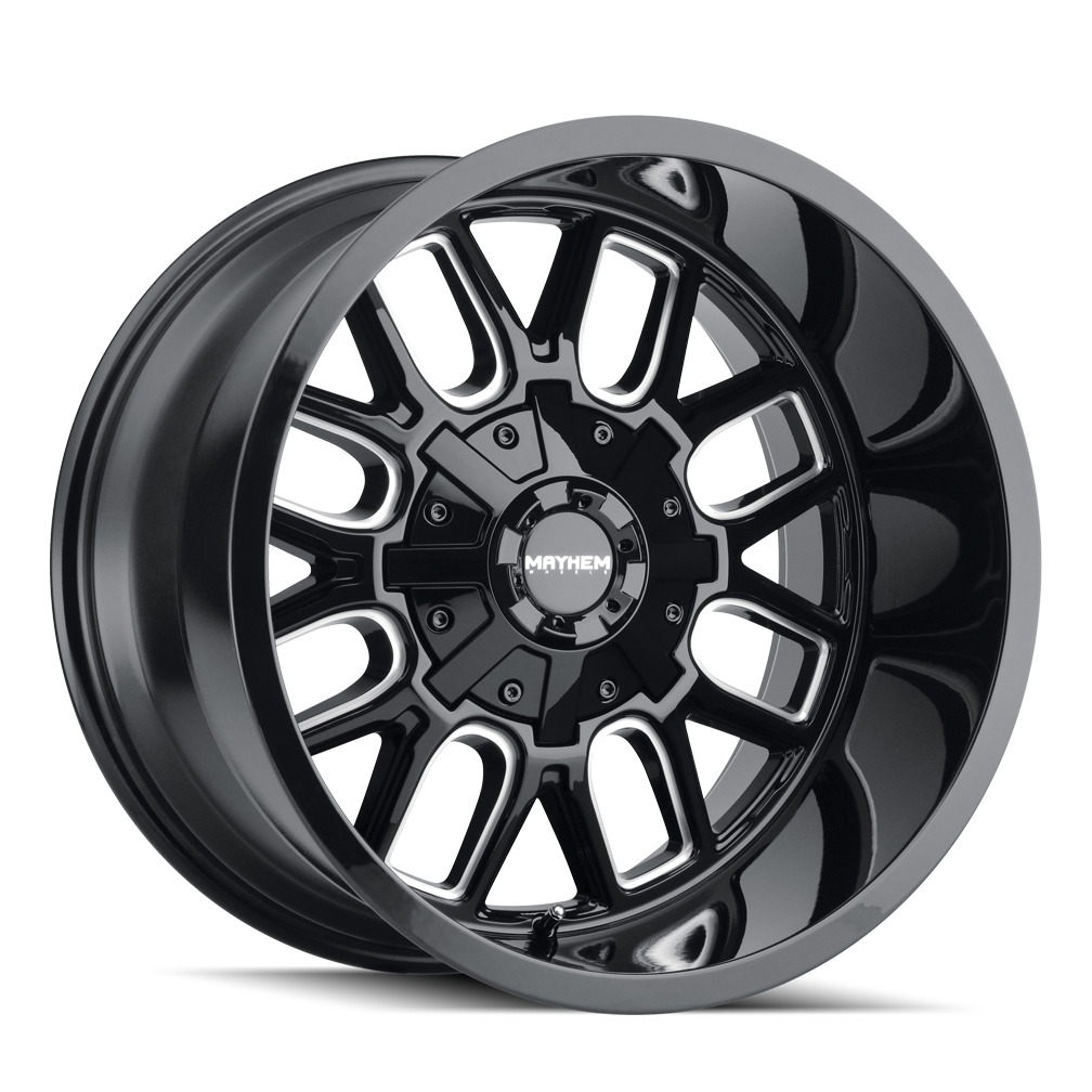 20x10 mayhem cogent gloss black milled wheel 6x5.5 bolt pattern 19mm offset