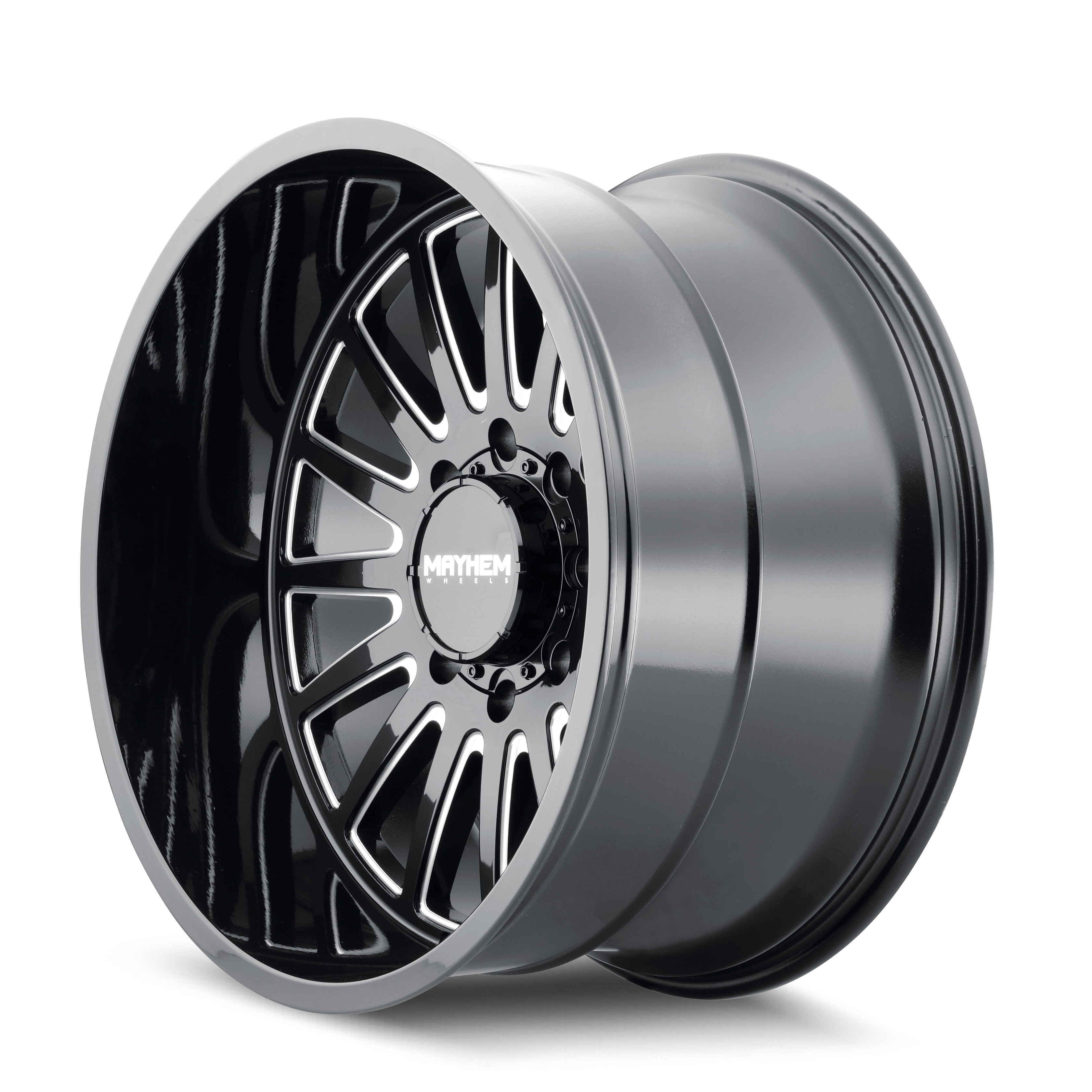 20x9 mayhem utopia gloss black milled wheel 6x5.5 bolt pattern 0mm offset