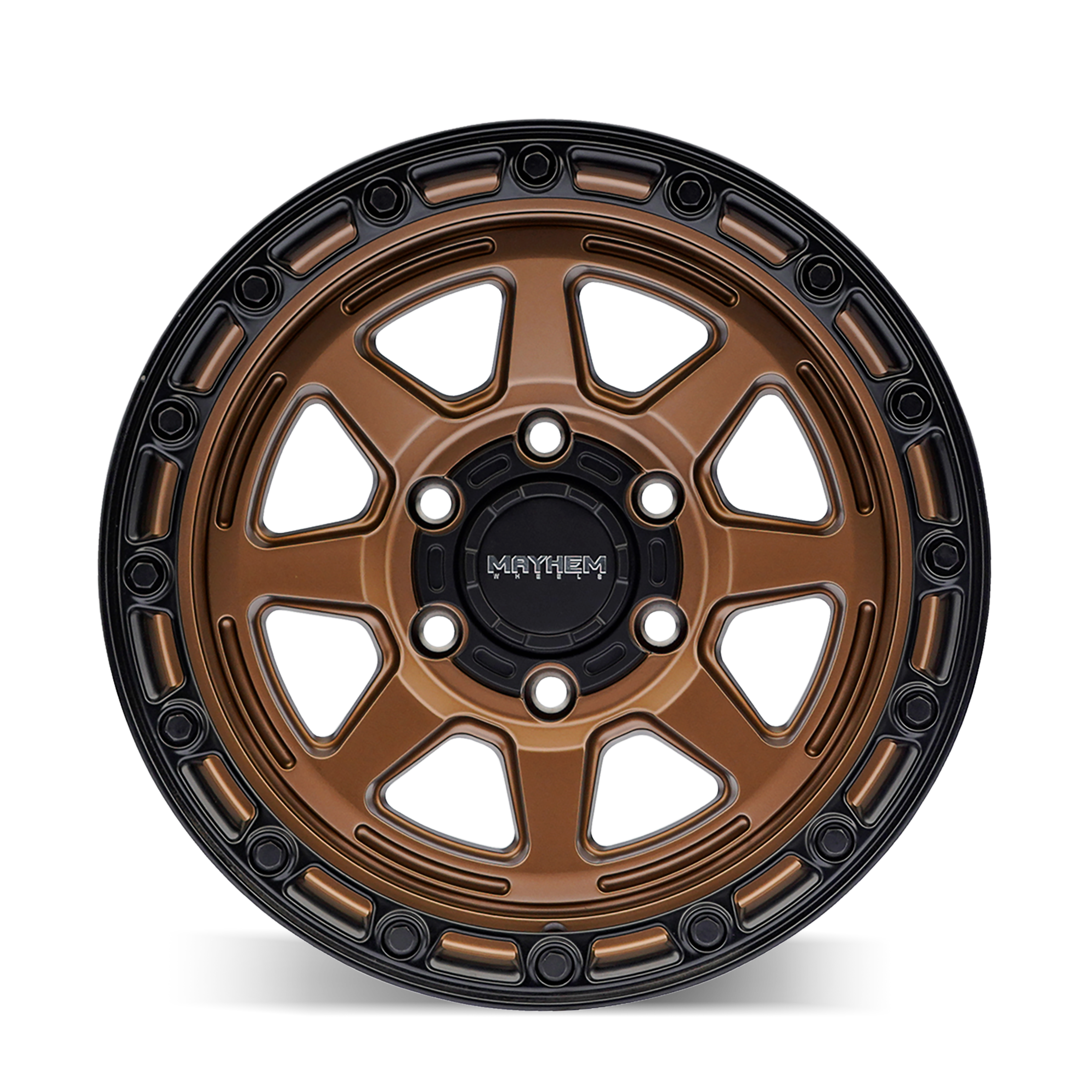 18x9 mayhem ridgeline satin bronze black lip wheel 6x5.5 bolt pattern 20mm offset