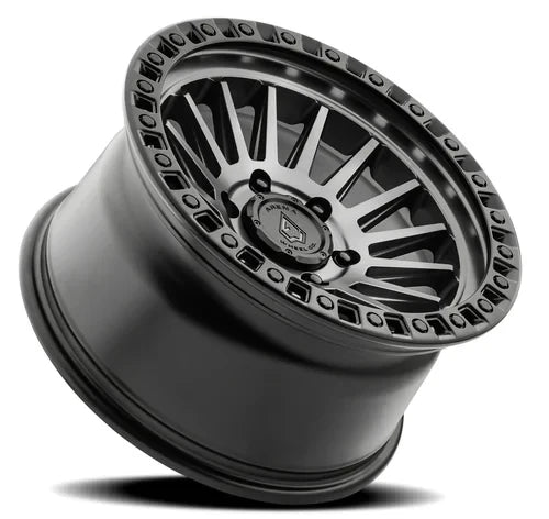 17x9 arena wheel a101 mesa satin gun metal center satin black lip wheel 6x5.5 bolt pattern 12mm offset