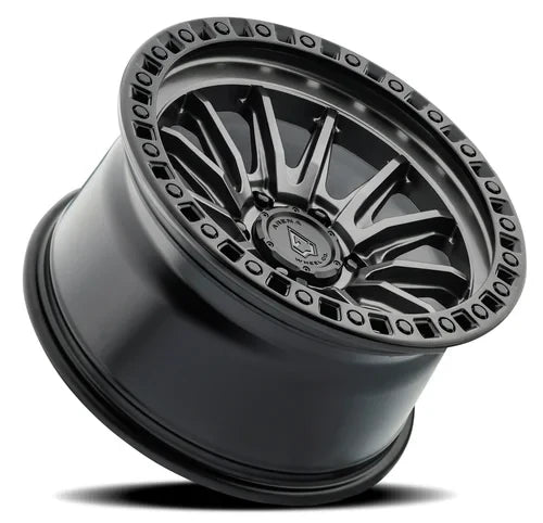 17x8 5 arena wheel a103 mission satin gun metal center satin black lip wheel 6x5.5 bolt pattern 25mm offset