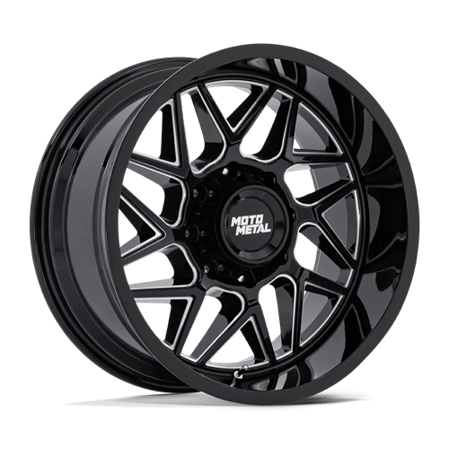 20x10 moto metal mo812 turbine gloss black milled wheel 6x5.5 bolt pattern 18mm offset