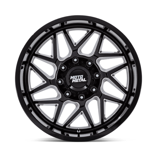 20x10 moto metal mo812 turbine gloss black milled wheel 6x5.5 bolt pattern 18mm offset