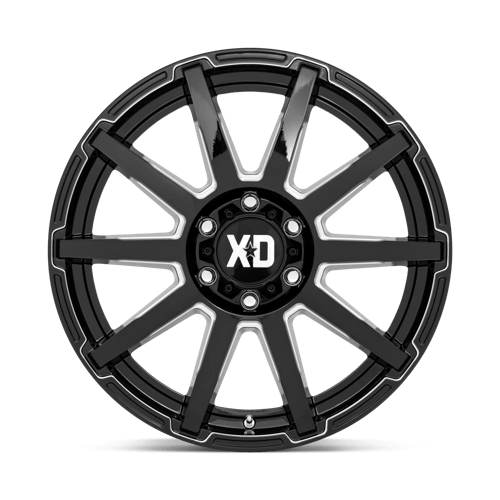 20x10 xd wheels xd847 outbreak gloss black milled wheel 6x5.5 bolt pattern 12mm offset