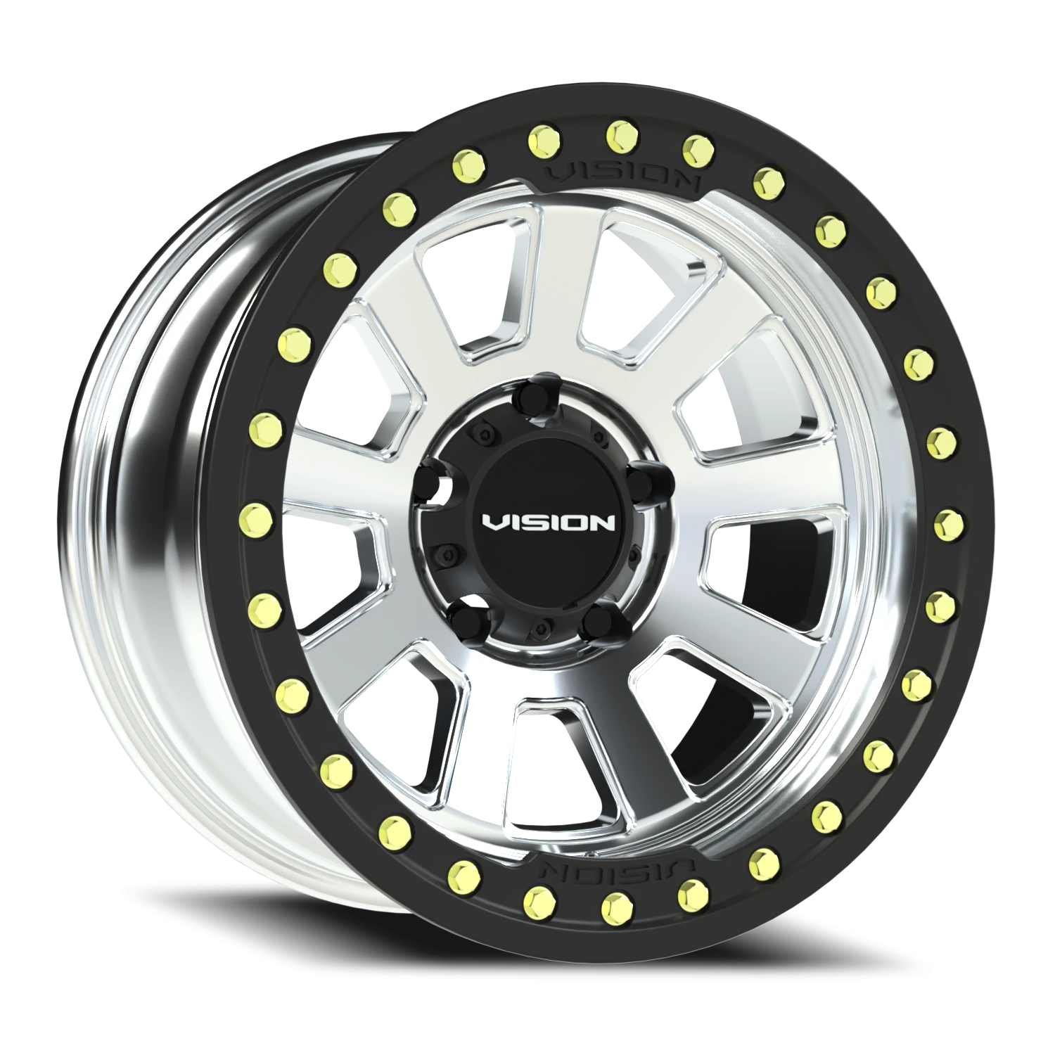 17x9 Vision 350 Ojos Beadlock Machined Wheel 6x5.5 Bolt Pattern -40mm Offset