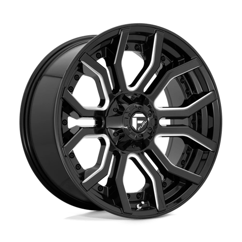 20x9 fuel off-road d711 rage gloss black milled wheel 6x5.5 bolt pattern 1mm offset