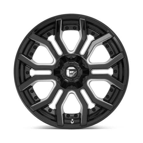 20x9 fuel off-road d711 rage gloss black milled wheel 6x5.5 bolt pattern 1mm offset