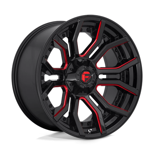 20x10 fuel off-road d712 rage gloss black red tinted clear wheel 6x5.5 bolt pattern 18mm offset