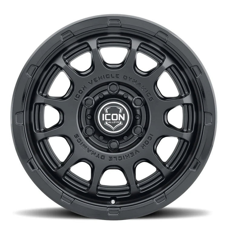 17x8.5 Icon Alloys Rancho Double Black Wheel 6x5.5 Bolt Pattern 0mm Offset