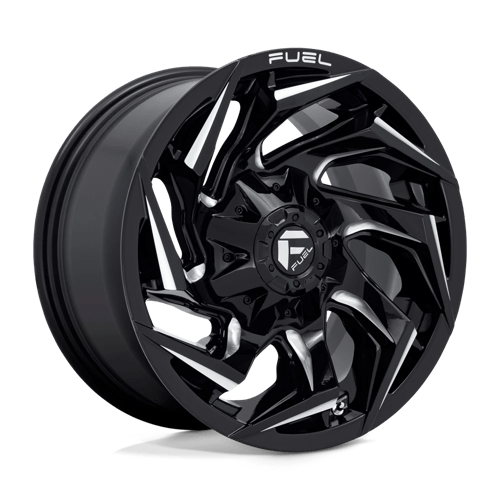 20x9 fuel off-road d753 reaction gloss black milled wheel 6x5.5 bolt pattern 20mm offset