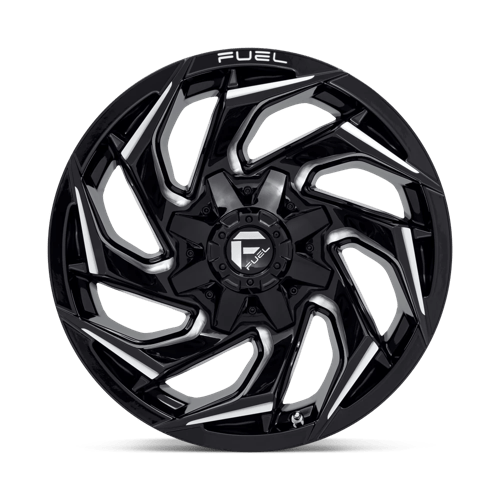 18x9 fuel off-road d753 reaction gloss black milled wheel 6x5.5 bolt pattern 1mm offset
