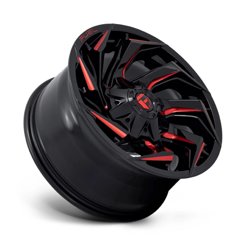 18x9 fuel off-road d755 reaction gloss black milled w red tint wheel 6x5.5 bolt pattern 1mm offset