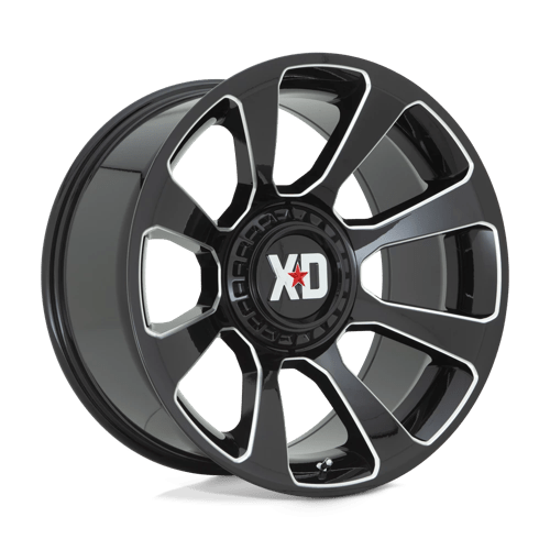 20x9 xd wheels xd854 reactor gloss black milled wheel 6x5.5 bolt pattern 0mm offset