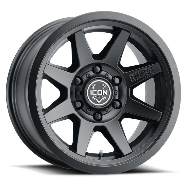 17x8.5  Icon Alloys Rebound SLX Satin Black Wheel 6x5.5 Bolt Pattern 25mm Offset