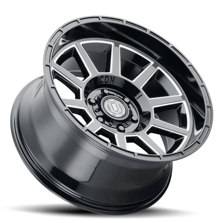 20x10 Icon Alloys Recoil Gloss Black Milled Wheel 6x5.5 Bolt Pattern -24mm Offset