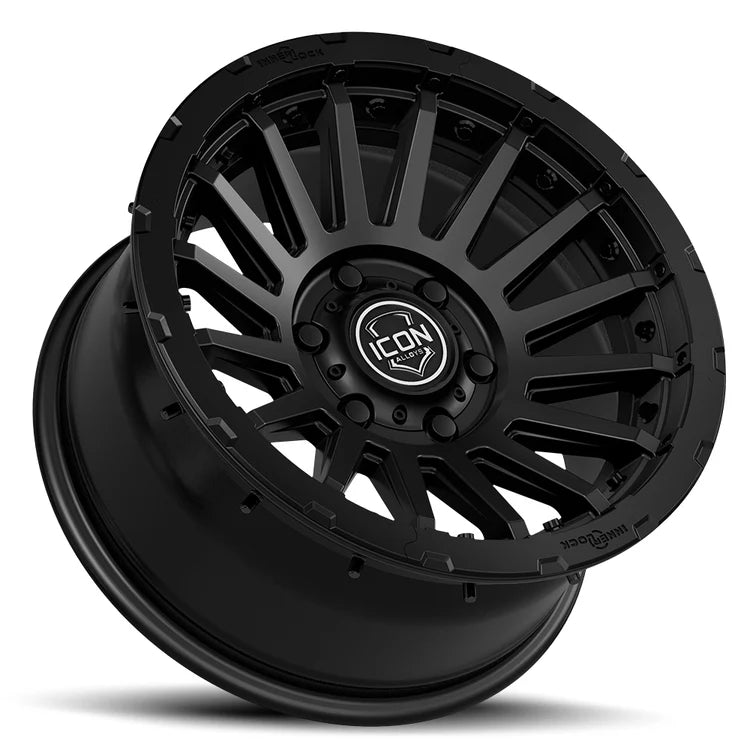 17x8.5 Icon Alloys Recon Pro Satin Black Wheel 6x5.5 Bolt Pattern 0mm Offset