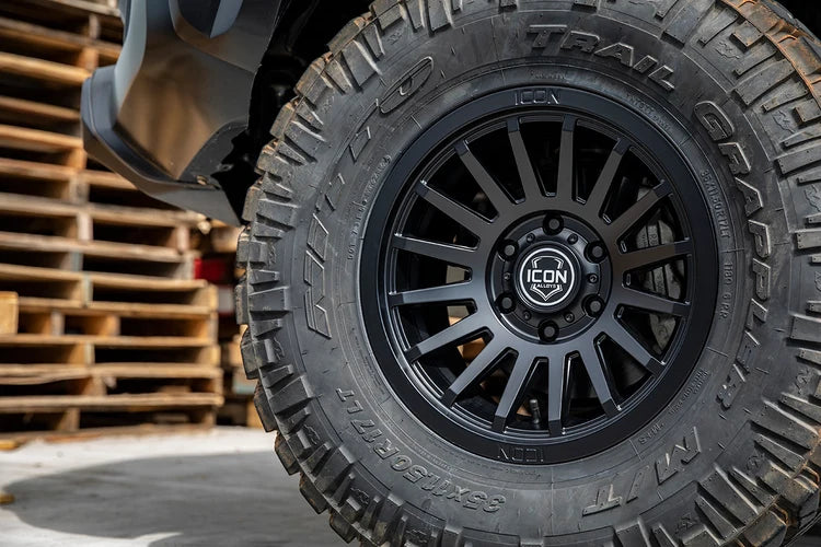17x8.5 Icon Alloys Recon SLX Satin Black Wheel 6x5.5 Bolt Pattern 0mm Offset