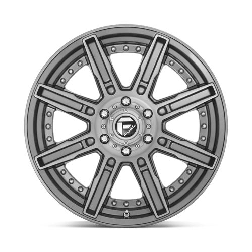 20x10 fuel off-road d710 rogue platinum brushed gun metal tinted clear wheel 6x5.5 bolt pattern 18mm offset