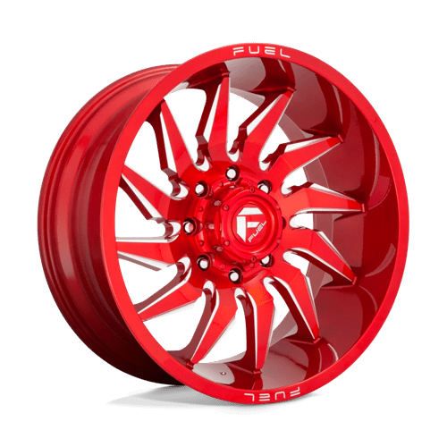 22x12 fuel off-road d745 saber candy red milled wheel 6x5.5 bolt pattern 44mm offset