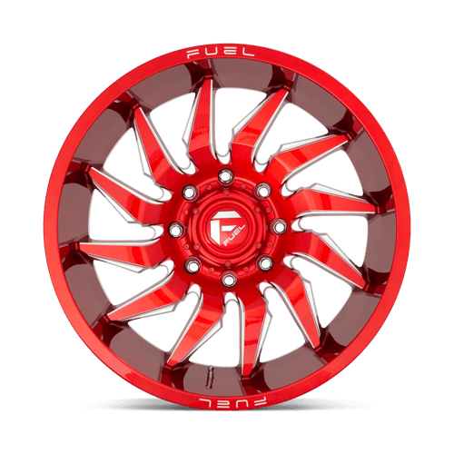 22x12 fuel off-road d745 saber candy red milled wheel 6x5.5 bolt pattern 44mm offset