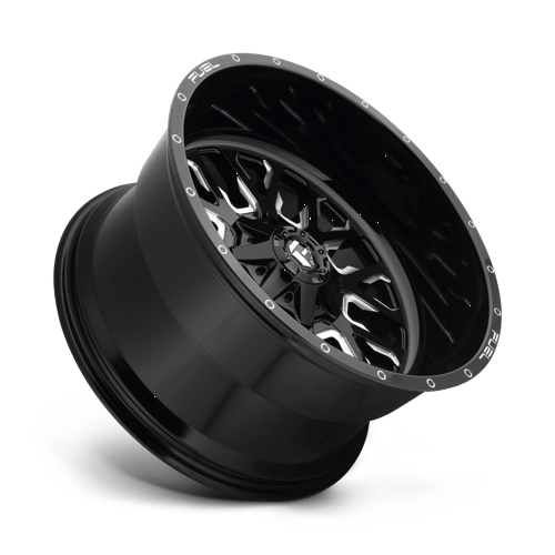 20x9 fuel off-road d611 stroke gloss black milled wheel 6x5.5 bolt pattern 1mm offset