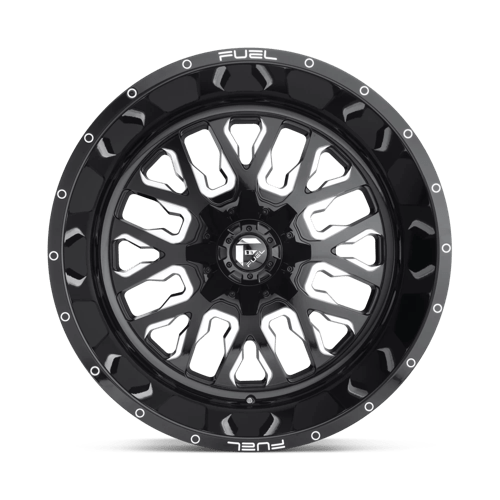 20x9 fuel off-road d611 stroke gloss black milled wheel 6x5.5 bolt pattern 1mm offset