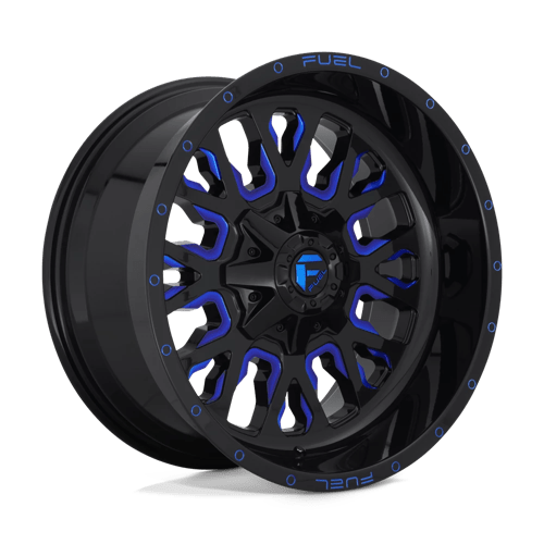 20x9 fuel off-road d645 stroke gloss black blue tinted clear wheel 6x5.5 bolt pattern 1mm offset