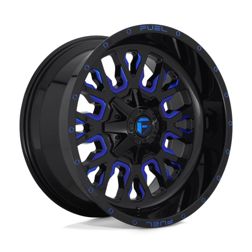 18x9 fuel off-road d645 stroke gloss black blue tinted clear wheel 6x5.5 bolt pattern 20mm offset