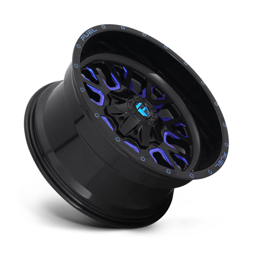 20x9 fuel off-road d645 stroke gloss black blue tinted clear wheel 6x5.5 bolt pattern 20mm offset